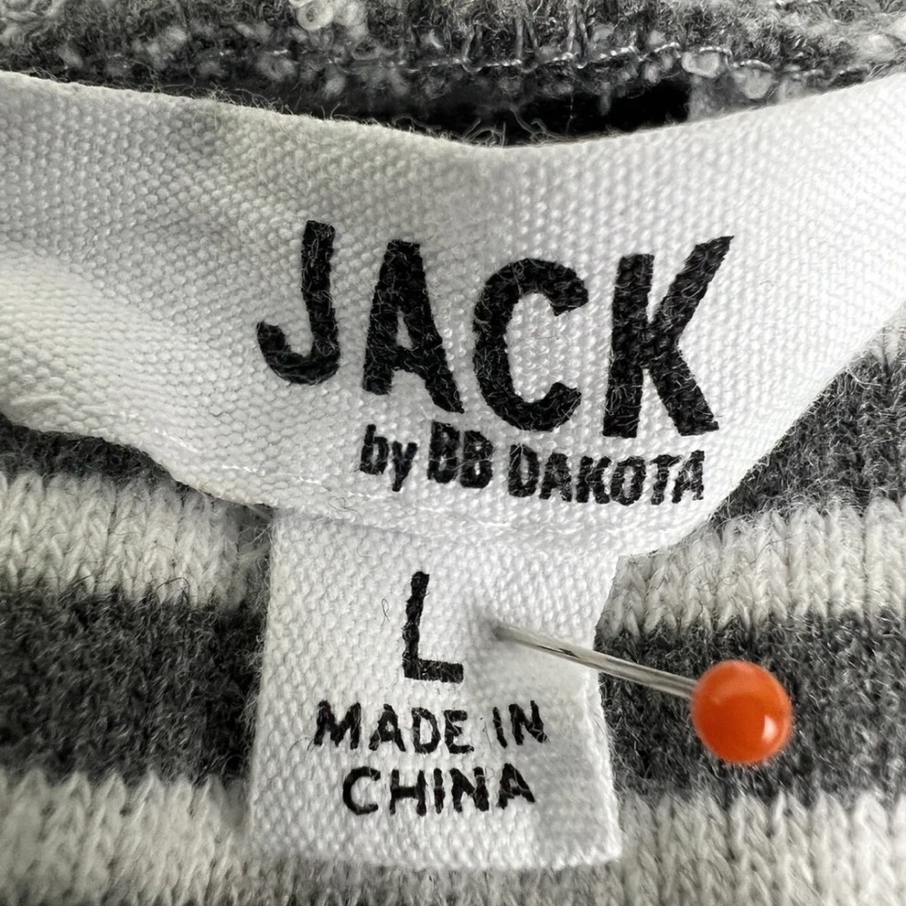 Jack By BB Dakota Top Women's Size Large L Striped Cowl Neck Black White - Picture 2 of 11